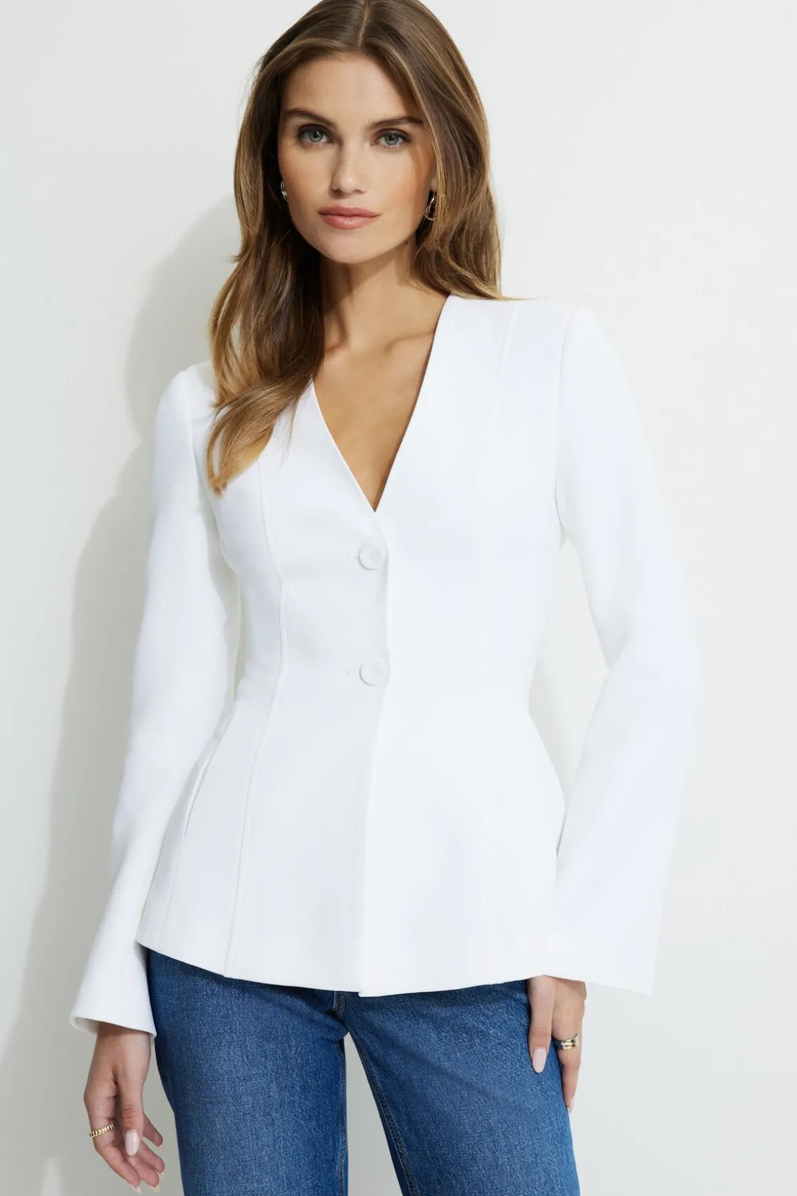 Blazers & Vests-Dynamite Hourglass Blazer White