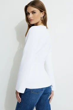 Blazers & Vests-Dynamite Hourglass Blazer White