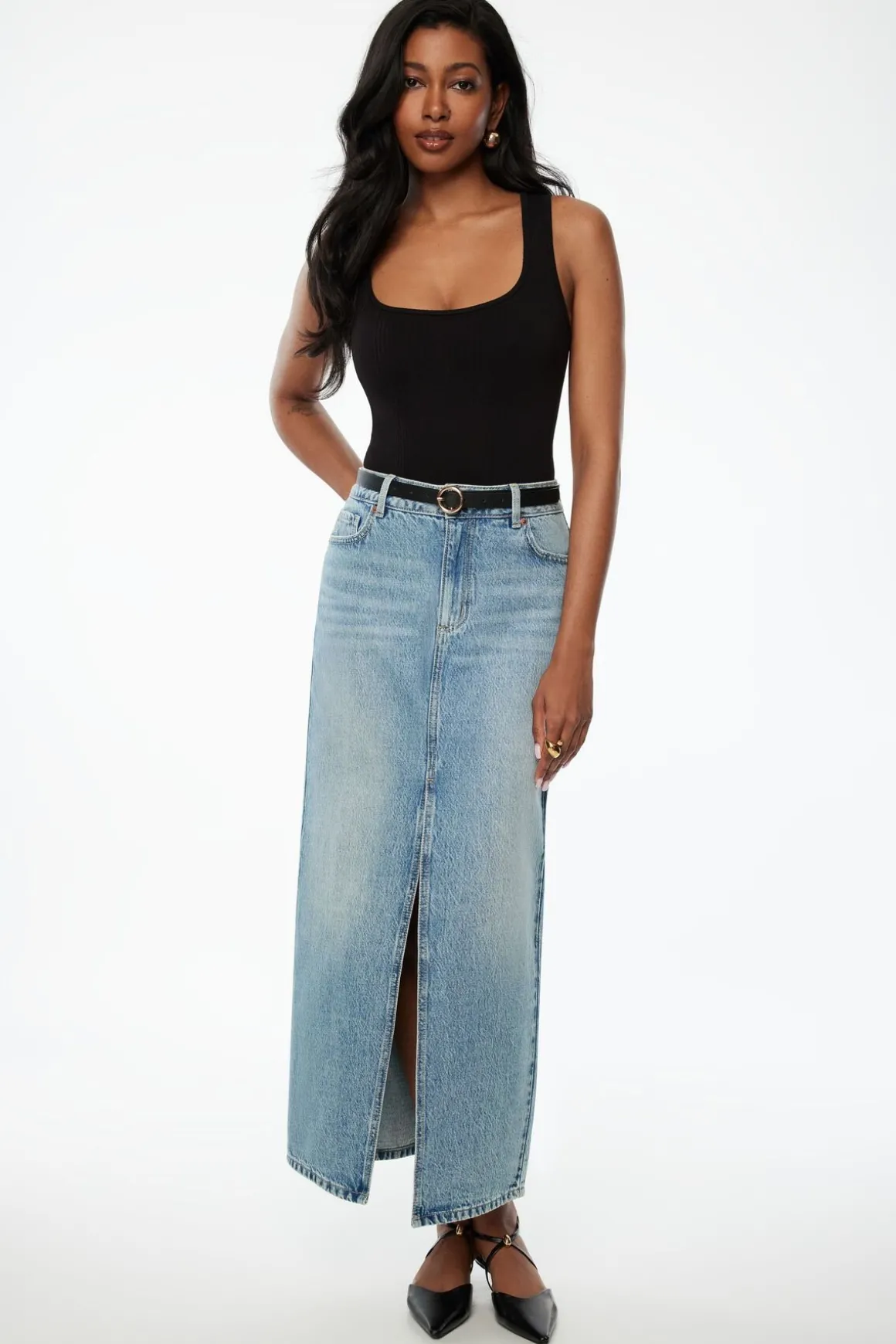 Tees & Tanks | Tees & Tanks-Dynamite Irene Seamless Square Neck Bodysuit Black