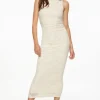Dresses & Jumpsuits | Midi & Maxi Dresses-Dynamite Jacquard Floral Maxi Dress White