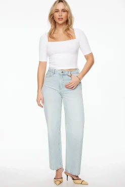 Tees & Tanks | Tees & Tanks-Dynamite Jade Square Neck Top White