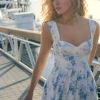 Dresses & Jumpsuits | Mini Dresses-Dynamite Jasmine Flare Mini Dress Blue