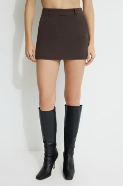 Skirts & Skorts | Bestsellers-Dynamite Josefine Mini Skort Brown