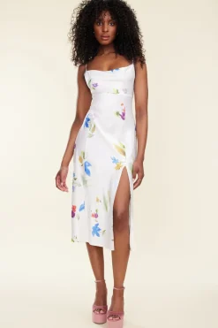 Dresses & Jumpsuits | Midi & Maxi Dresses-Dynamite Josie Cowl Neck Midi Slip Dress White
