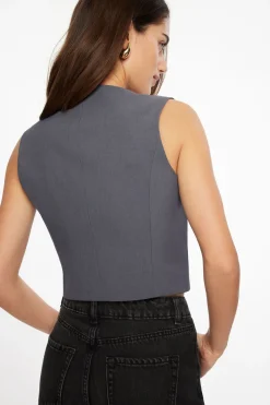 Blazers & Vests | Vests-Dynamite Julietta Square Neck Vest Blue