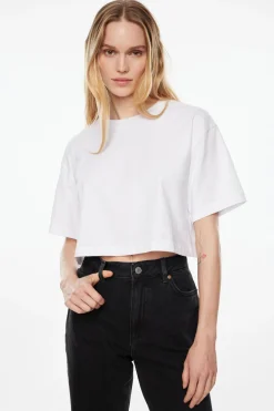 Tees & Tanks | Tees & Tanks-Dynamite Juno Cropped Boxy Tee White