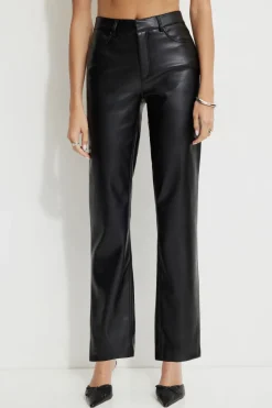 Pants | Bestsellers-Dynamite Justina Faux Leather Pants Black