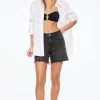 Jeans & Denim | Shorts-Dynamite Justina Straight Denim Shorts Black