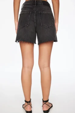 Jeans & Denim | Shorts-Dynamite Justina Straight Denim Shorts Black