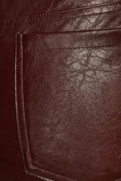 Pants | Bestsellers-Dynamite Justina Straight Faux Leather Pants Burgundy