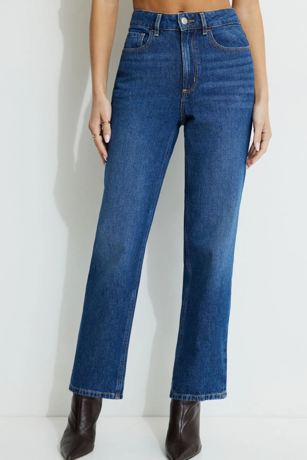 Jeans & Denim-Dynamite Justina Straight Jeans Blue