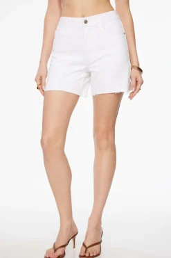 Jeans & Denim | Shorts-Dynamite Justina Straight Leg Denim Shorts White
