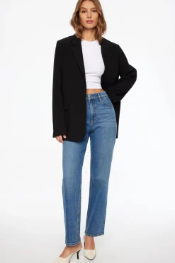Jeans & Denim-Dynamite Justina Straight Leg Jeans Blue