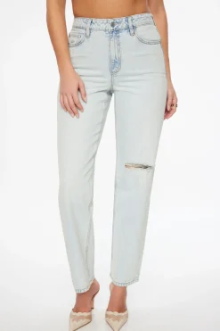 Jeans & Denim-Dynamite Justina Straight Leg Jeans Blue