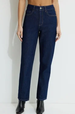 Jeans & Denim | Bestsellers-Dynamite Justina Straight Leg Jeans Blue