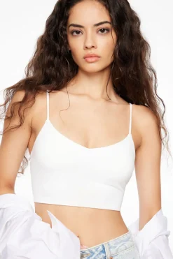 Tees & Tanks-Dynamite Kai Sculpt Crop Top White