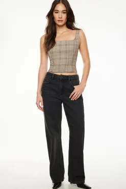 Blouses & Tops | Matching Sets-Dynamite Karla Square Neck Corset Top Brown
