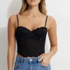 Tees & Tanks | Tees & Tanks-Dynamite Karolina Lace Bustier Black