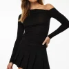 Tees & Tanks | Long Sleeve Tops-Dynamite Kat Single Shoulder Jersey Top Black