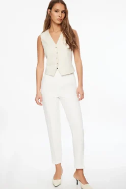 Pants | Slim Leg Pants-Dynamite Kendall Slim Side Zip Pants White