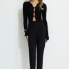 Pants | Bestsellers-Dynamite Kendall Slim Side Zip Pants Black