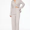 Pants-Dynamite Knit Popcorn Textured Wide Leg Pant Grey