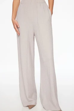 Pants-Dynamite Knit Popcorn Textured Wide Leg Pant Grey