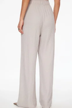 Pants-Dynamite Knit Popcorn Textured Wide Leg Pant Grey