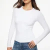 Tees & Tanks | Long Sleeve Tops-Dynamite Kyla Jersey Long Sleeve T Shirt White