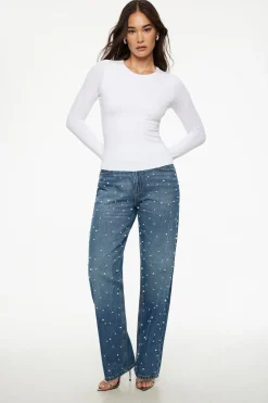 Tees & Tanks | Long Sleeve Tops-Dynamite Kyla Jersey Long Sleeve T Shirt White