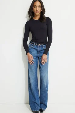 Tees & Tanks | Tees & Tanks-Dynamite Kyla Jersey Long Sleeve T-Shirt Black