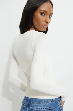 Tees & Tanks | Tees & Tanks-Dynamite Kyla Jersey Long Sleeve T-Shirt White