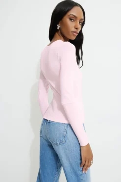Tees & Tanks | Tees & Tanks-Dynamite Kyla Jersey Long Sleeve T-Shirt PINK