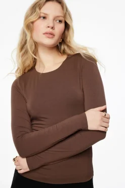 Tees & Tanks | Tees & Tanks-Dynamite Kyla Long Sleeve T Shirt Brown