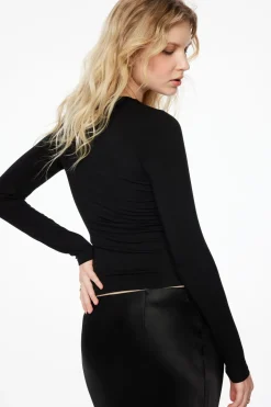 Tees & Tanks | Tees & Tanks-Dynamite Kyla Long Sleeve T Shirt Black