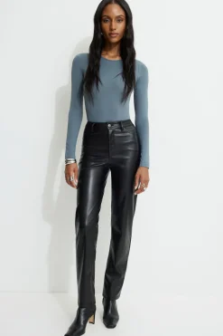 Tees & Tanks | Tees & Tanks-Dynamite Kyla Sculpt Crewneck Bodysuit Green