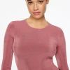 Tees & Tanks | Tees & Tanks-Dynamite Kyla Slinky Long Sleeve Crew Neck Bodysuit Burgundy