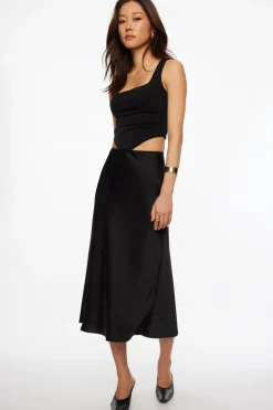 Tees & Tanks | Tees & Tanks-Dynamite Lace Up Bustier Top Black