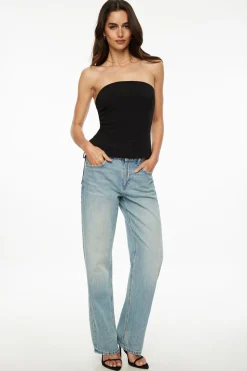 Blouses & Tops | Online Exclusives-Dynamite Lace Up Tube Top Black