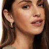 Earrings-Dynamite Large Ribbed Hoop Earrings Yellow