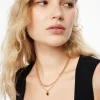 Necklaces-Dynamite Layered Delicate Mini Heart Necklace Yellow