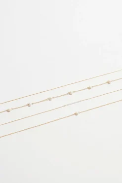 Necklaces-Dynamite Layered Delicate Pearl Necklace White