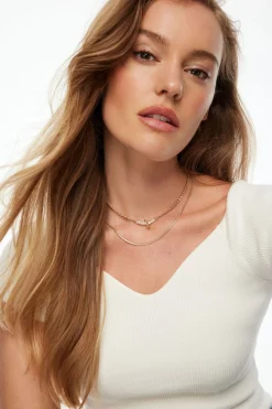 Necklaces-Dynamite Layered Knotted Pearl Necklace White