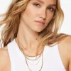 Necklaces-Dynamite Layered Textured Chain Round Necklace Yellow