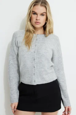 Sweaters & Cardigans | Sweaters-Dynamite Light Boxy Cardigan Gray