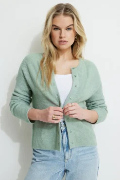Sweaters & Cardigans | Sweaters-Dynamite Light Boxy Cardigan Green