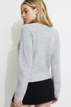 Sweaters & Cardigans | Sweaters-Dynamite Light Boxy Cardigan Gray