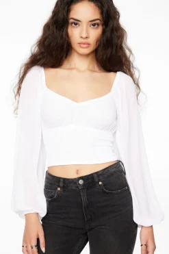 Blouses & Tops | Blouses & Tops-Dynamite Lilie Balloon Sleeve Smocked Top White