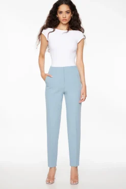 Pants | Slim Leg Pants-Dynamite Lina Full Length Slim Pants Blue
