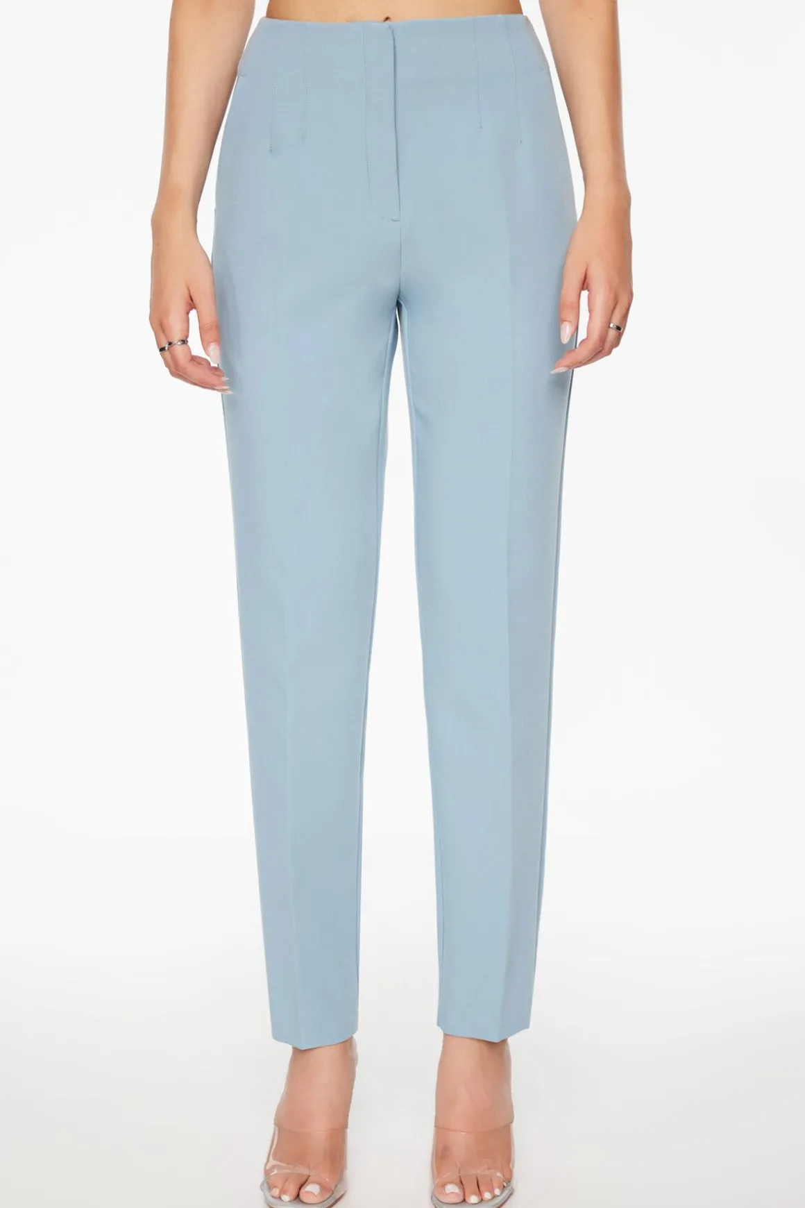 Pants | Slim Leg Pants-Dynamite Lina Full Length Slim Pants Blue